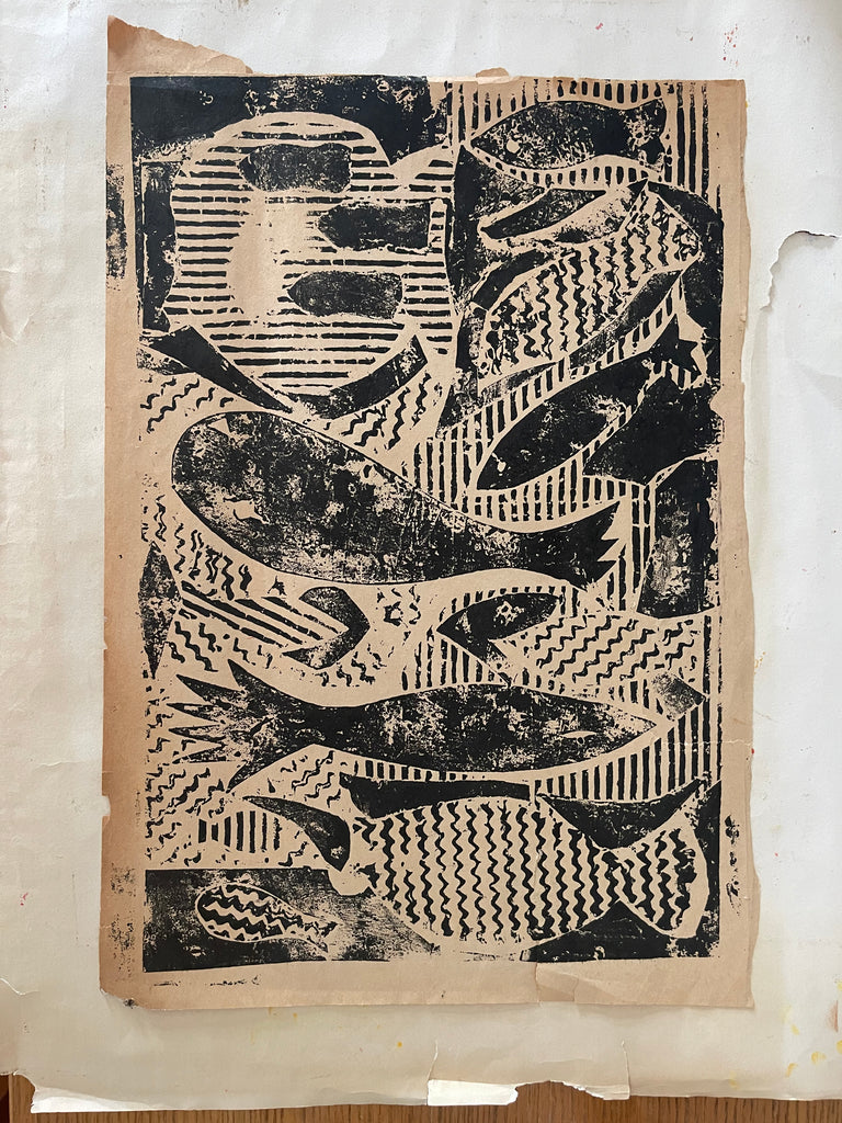 Fishy Block Print